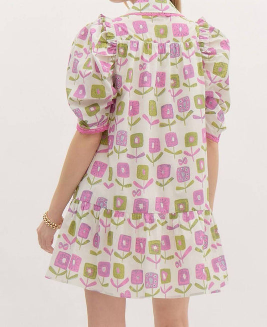 Entro - Floral Printed Ruffle Mini Dress