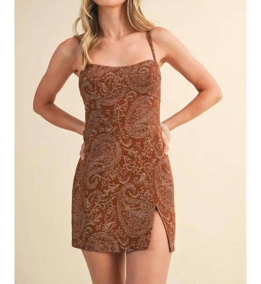 Klesis - Paisley Denim Slit Mini Dress