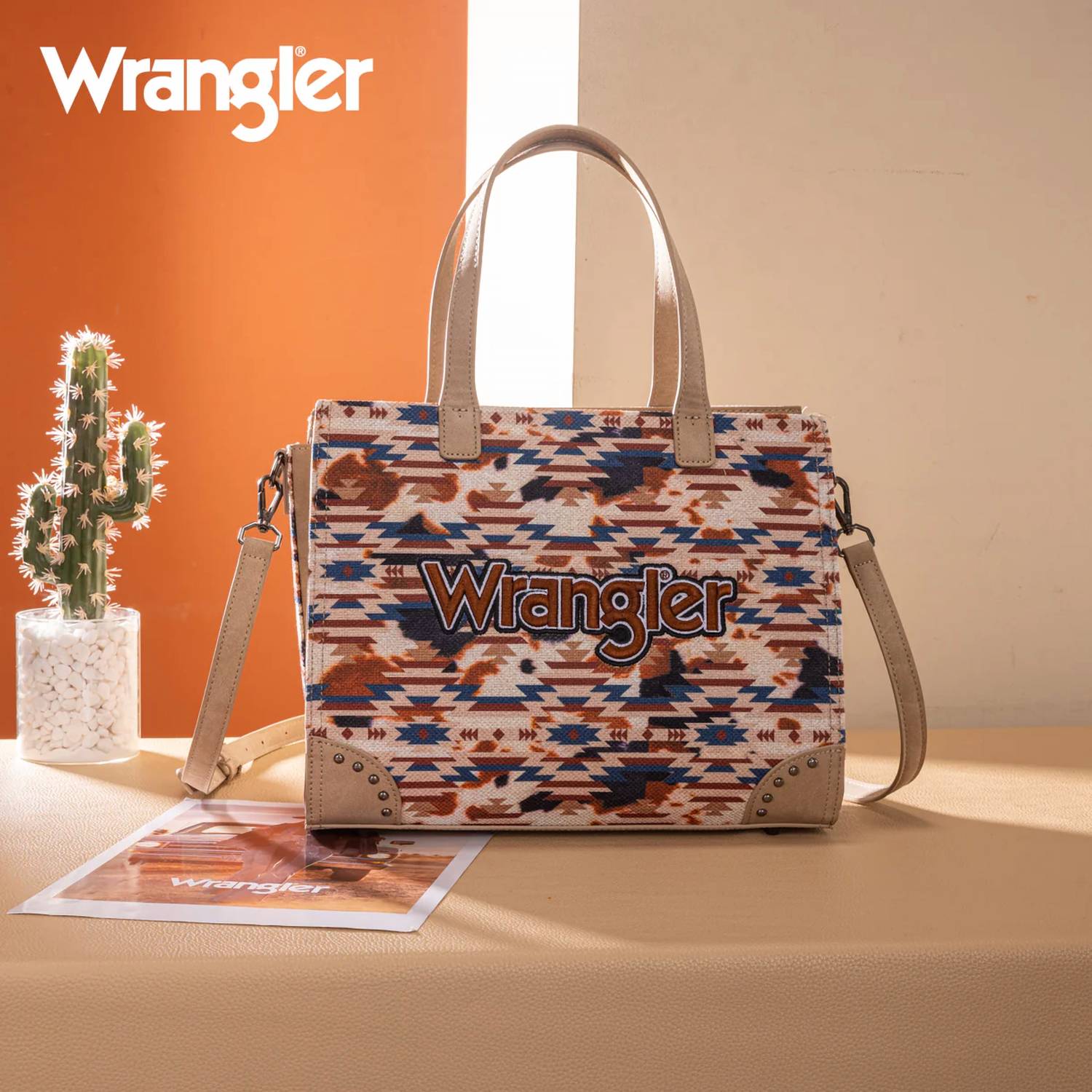 Wrangler Aztec Print Tote in khaki - women's bag