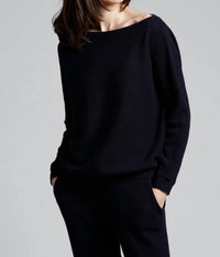 Minnie Rose - Cotton Cashmere Asymmetrical Shaker Sweater