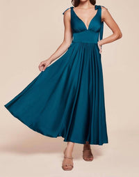 Cinderella Divine - Audrey Tea Length Satin A-line Dress