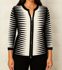 Angel Apparel - Zig Zag Zip Up Cardigan