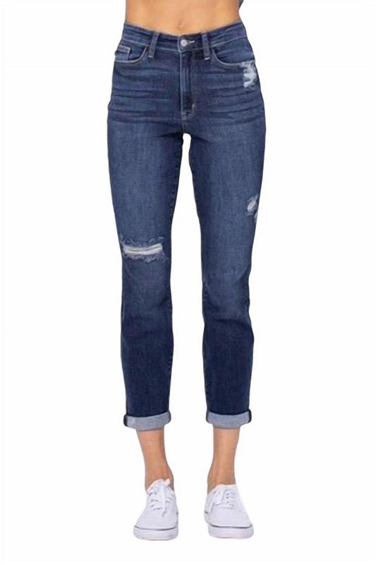 Judy Blue - Hi Rise Cuffed Boyfriend Jeans