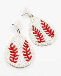 Wholesale Accessory Market - Women's Baseball Bling Teardrop Earrings