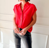 Current Air - Rouge Classic Button Blouse