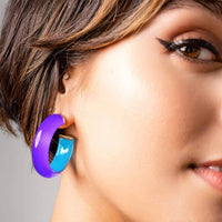 Gold & Honey - Women's Small Illusion Inside Out Lucite Hoop Earrings