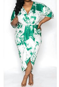 Dress Day - V Neck Ruched Bodycon Dress