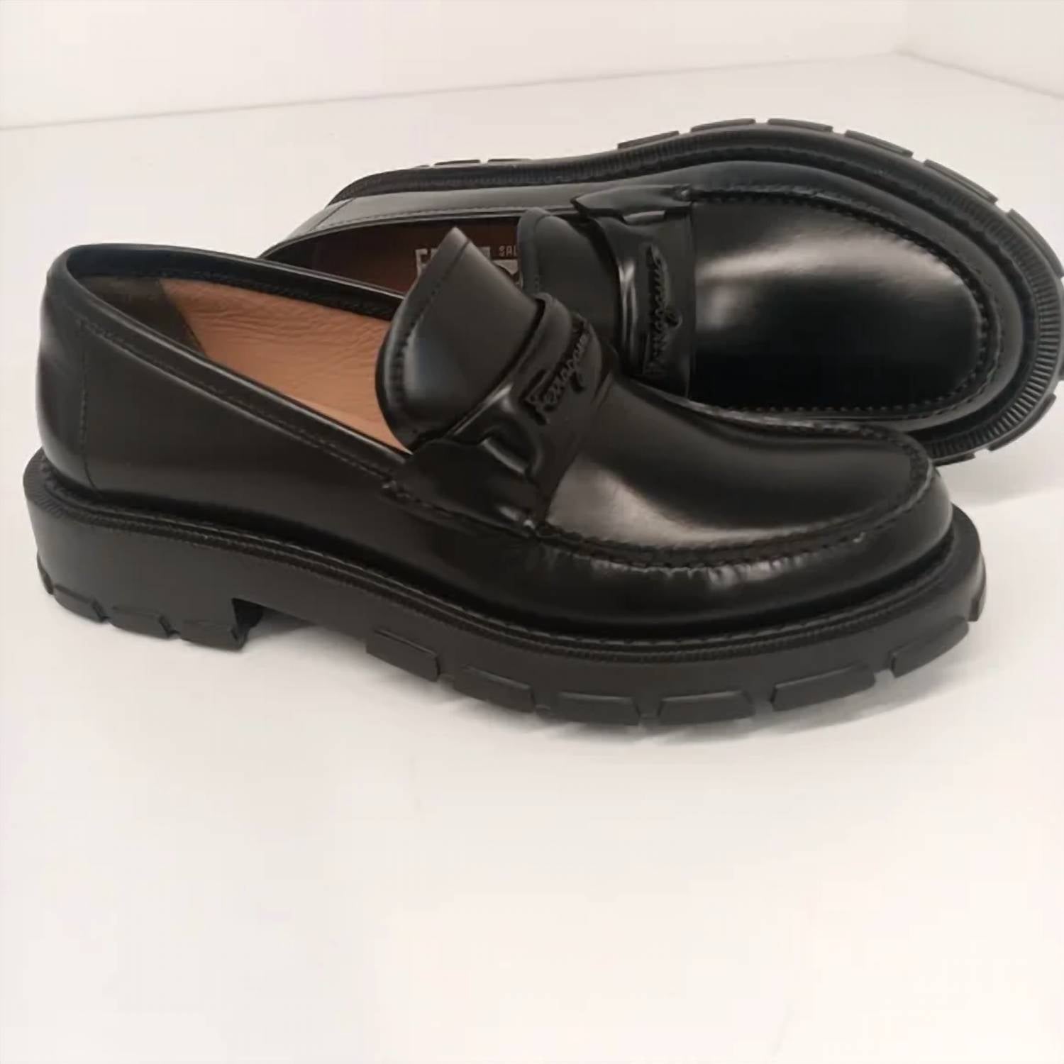 Salvatore Ferragamo - Women's Embossed Logo Leather Loafers
