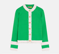 Vilagallo - Women's Collarless Jacket With Fringe Trim