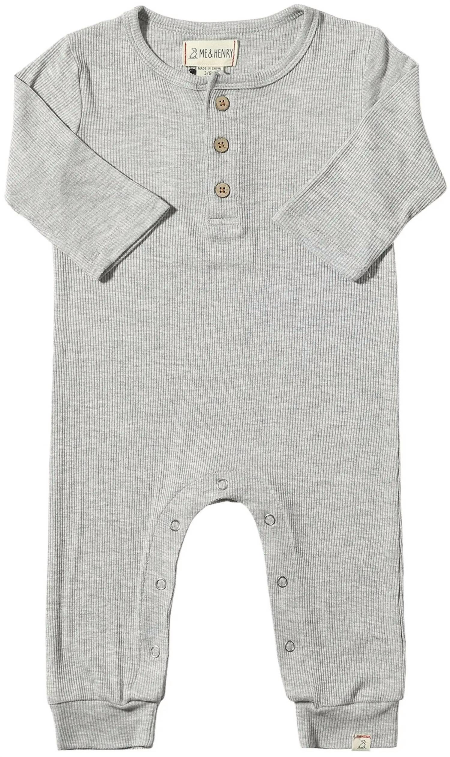 Me & Henry - Boy's Mason Ribbed Romper