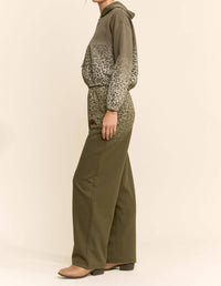 Davi & Dani - Leopard Ombre Knit Wide-leg Pants
