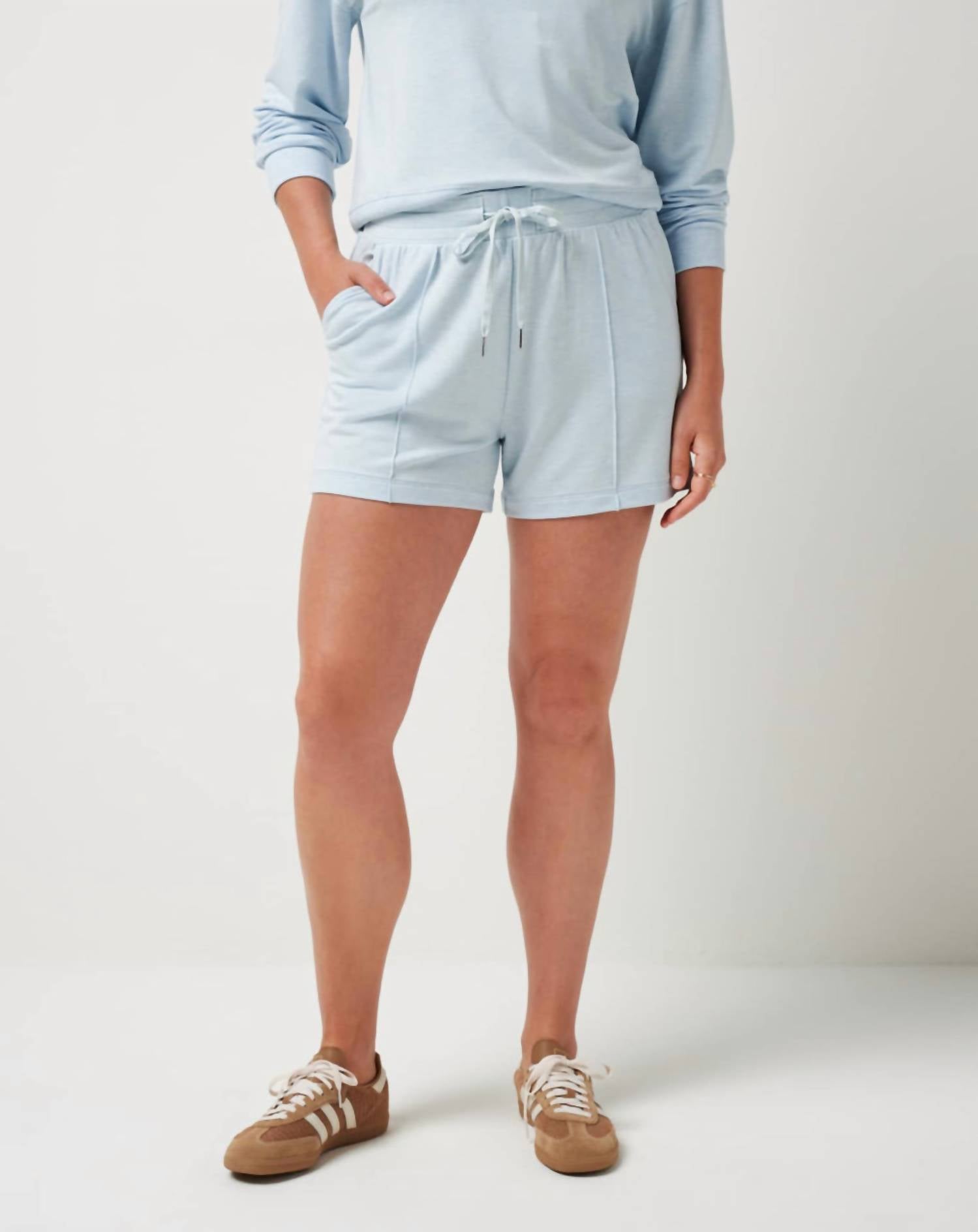 TravisMathew Salt in the Air Cloud French Terry Short in the air cloud french terry short in heather baby blue - women's shorts