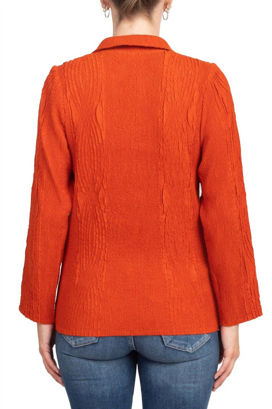 Flair Wear - Notched Collar Faux Suede Jacket