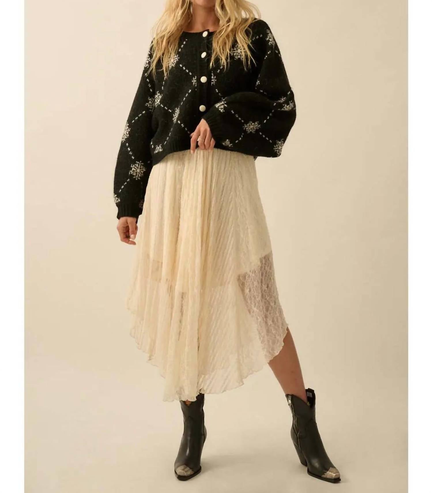 Promesa - Snowflake Jacquard Dolman Cardigan
