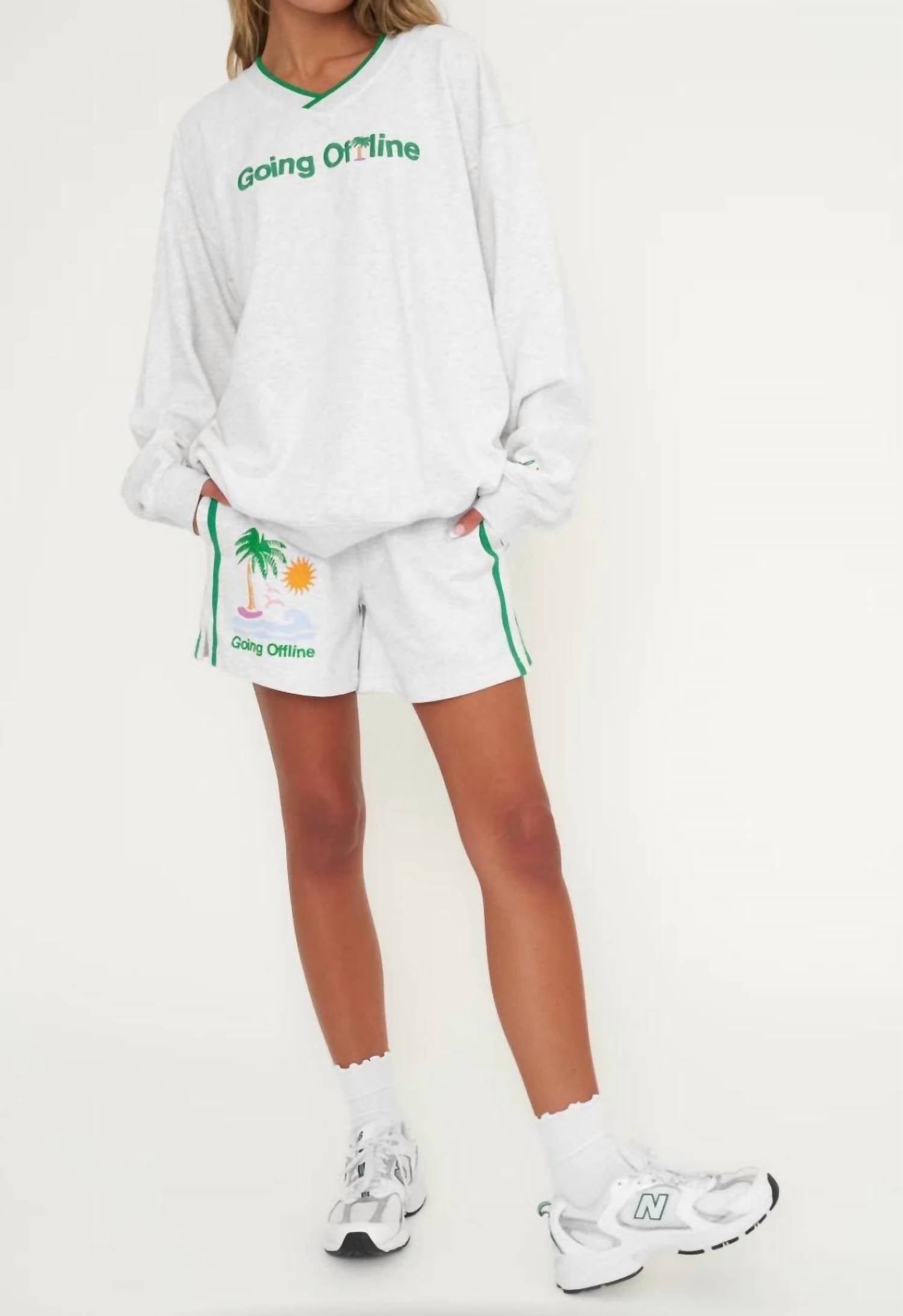 The Mayfair Group Going Offline Sweatshirt in white - women's sweater - detail view