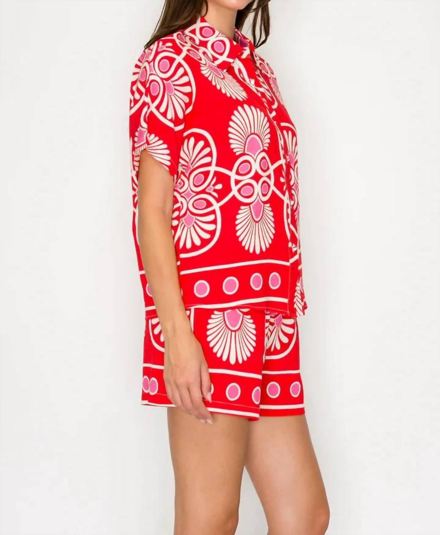 Meet Me In Santorini - Festival Medallion Top & Short Set