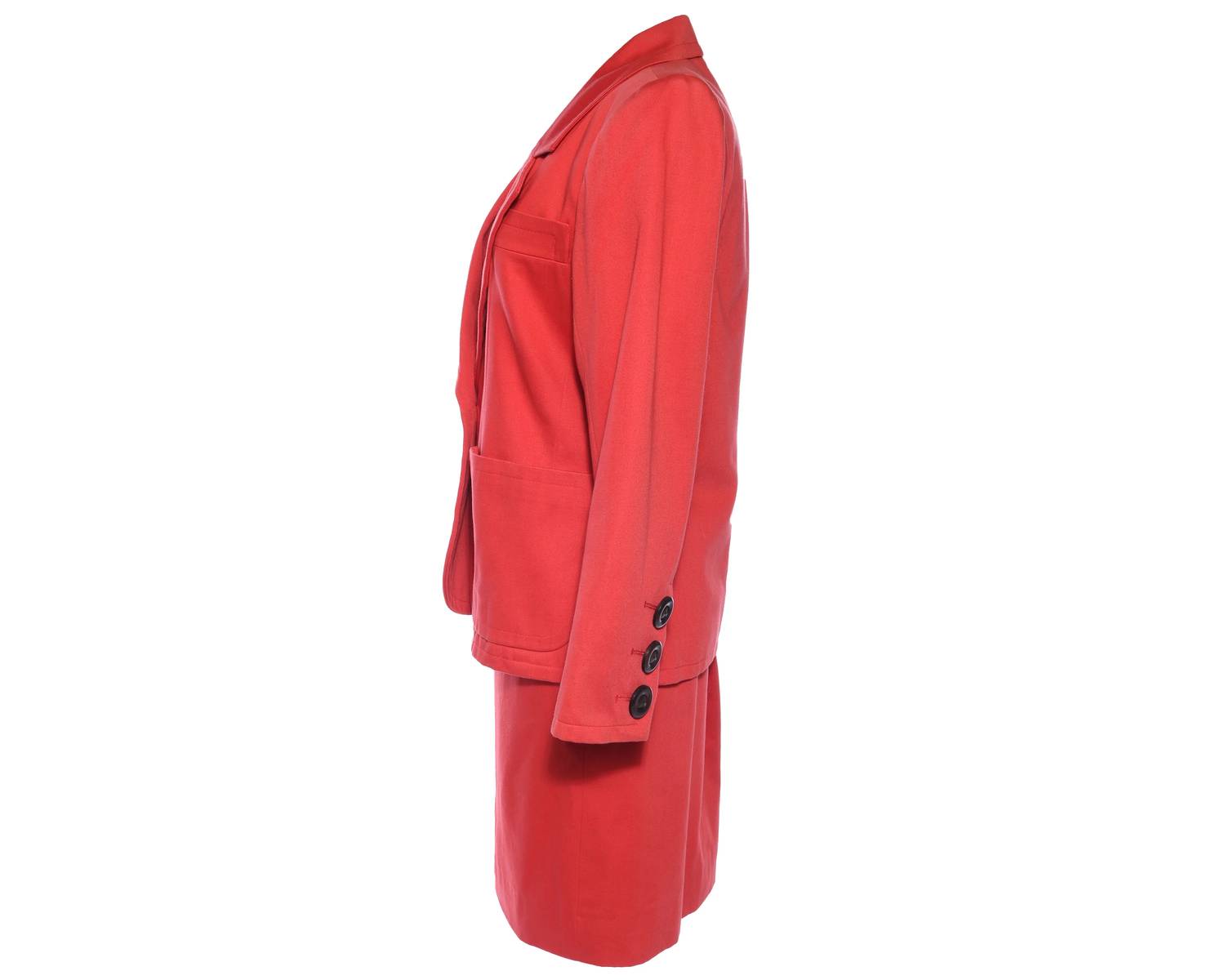 Saint Laurent - Women's Vintage Power Shoulder Blazer And Skirt Suit Set