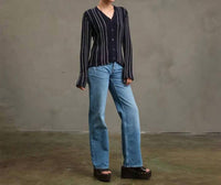 Raisonnel - Slim Wavy Stitch Button Cardigan