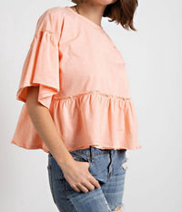 Easel - Ruffle Babydoll Top