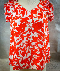 Lily Clothing - Women's Floral Ruffle Sleeve Print Top