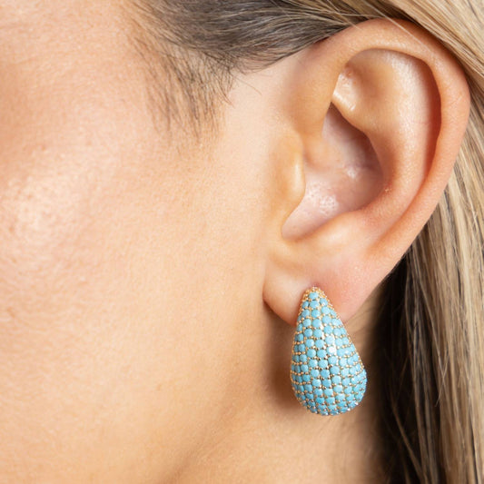 Sahira Jewelry Design - Women's Celine Cubic Zirconia Raindrop Earring