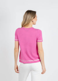 Peace Of Cloth - Sheer Stripe Short Sleeve Crew Top