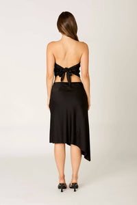 Cotton Candy La - Y2k Asymmetrical Satin Handkerchief Hem Midi Skirt