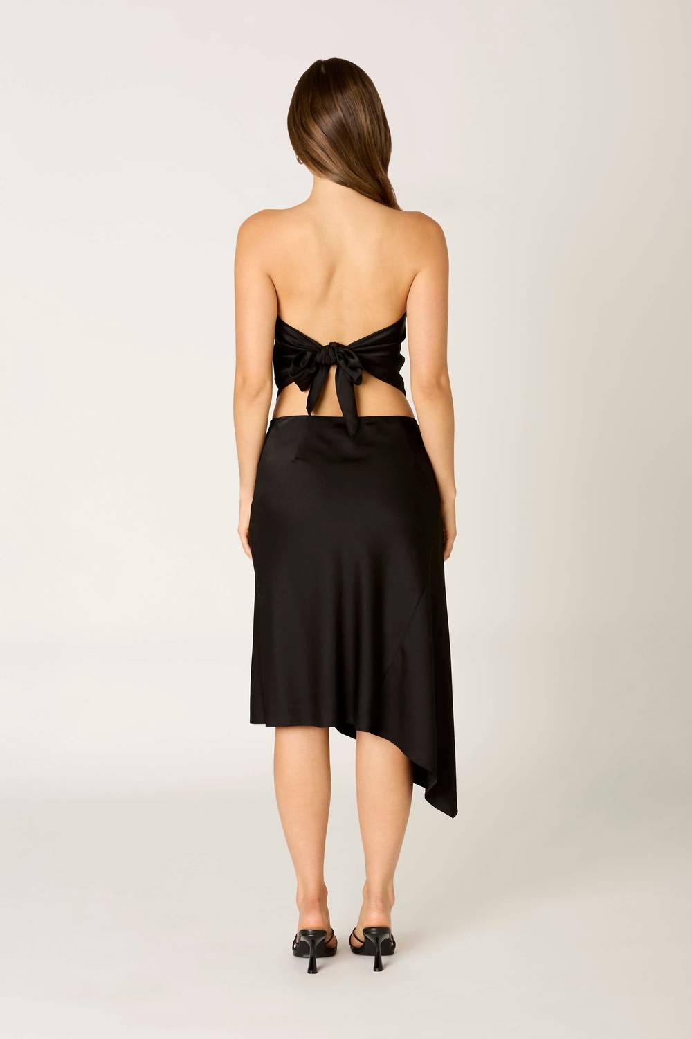 Cotton Candy La - Y2k Asymmetrical Satin Handkerchief Hem Midi Skirt