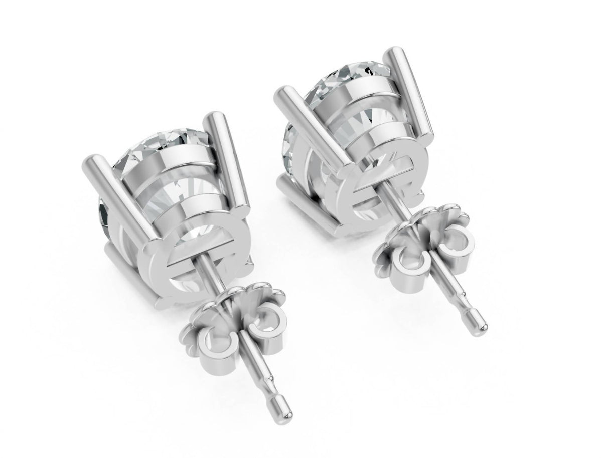 Aamiaa - Women's Oval Shape 4 Prong Push Back Studs
