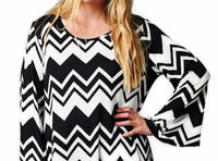Emerald Fashion - Chevron Long Sleeve Tunic Plus