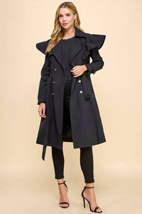 Tcec - Ruffle Detail Trench Coat