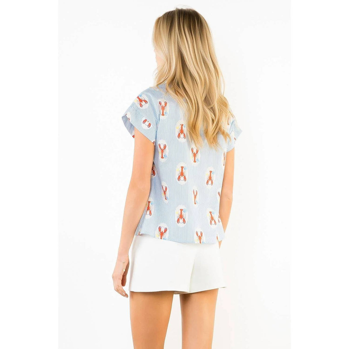 Thml - Striped Short Sleeve Lobster Print Top