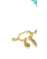 Kendra Scott Women's Sylvia Stretch Bracelet in gold teal amazonite 1 - women's jewelry - alternate view