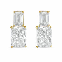 Diana M Jewels - Women's Emerald Lab-Grown Diamond Stud Earrings (7.00 Ct TCW) - Elegant