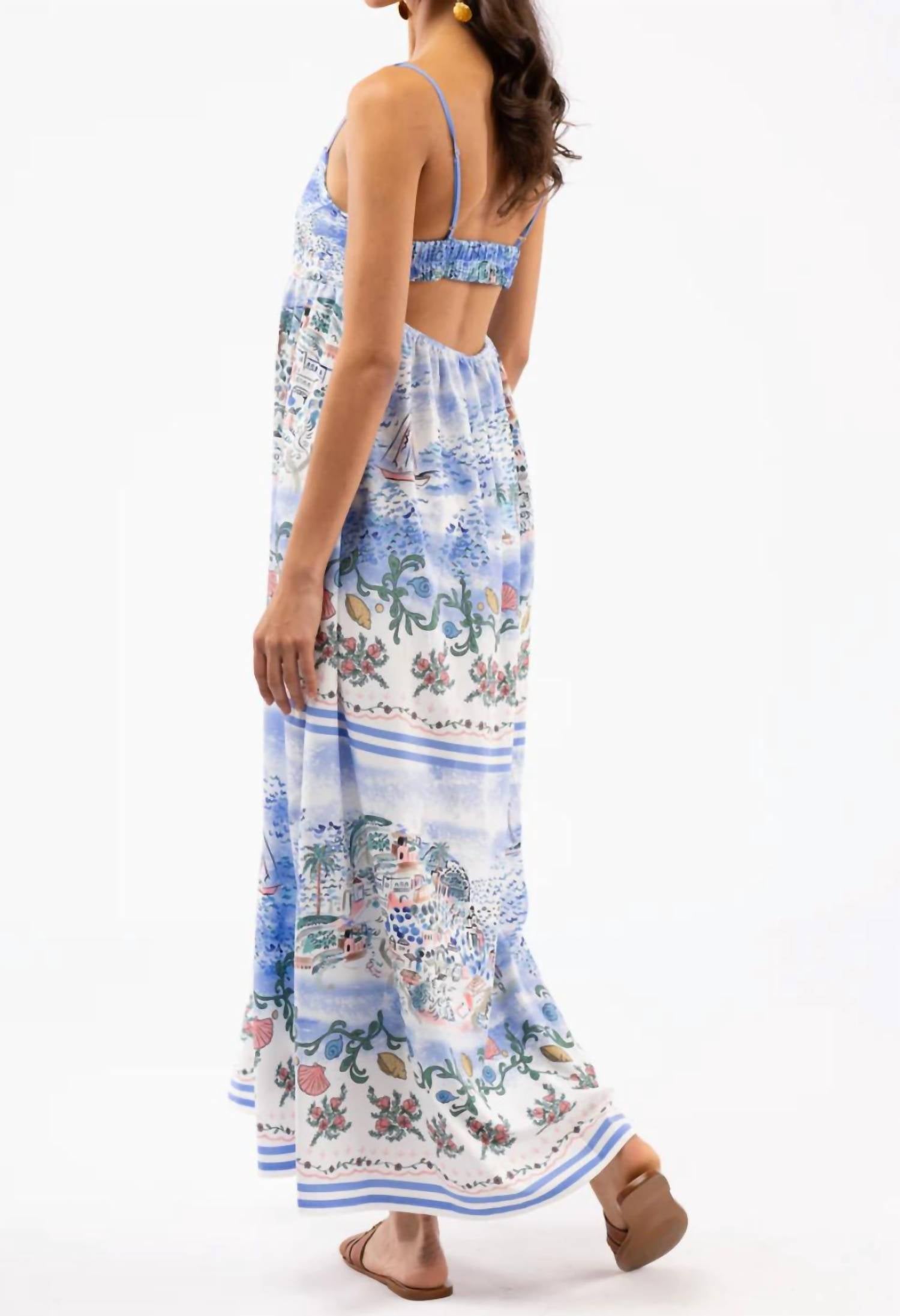 SMITH & QUINN Women's Cleobella Dress in sea blue - women's skirt - detail view