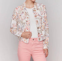 CHARLIE B Floral Linen Jacket in tropical - women's jacket