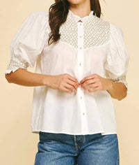 Pinch - Mauri Embroidered Button-Up Blouse