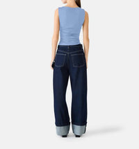 STEVE MADDEN Adair Basic Top in blue - women's tank top - detail view