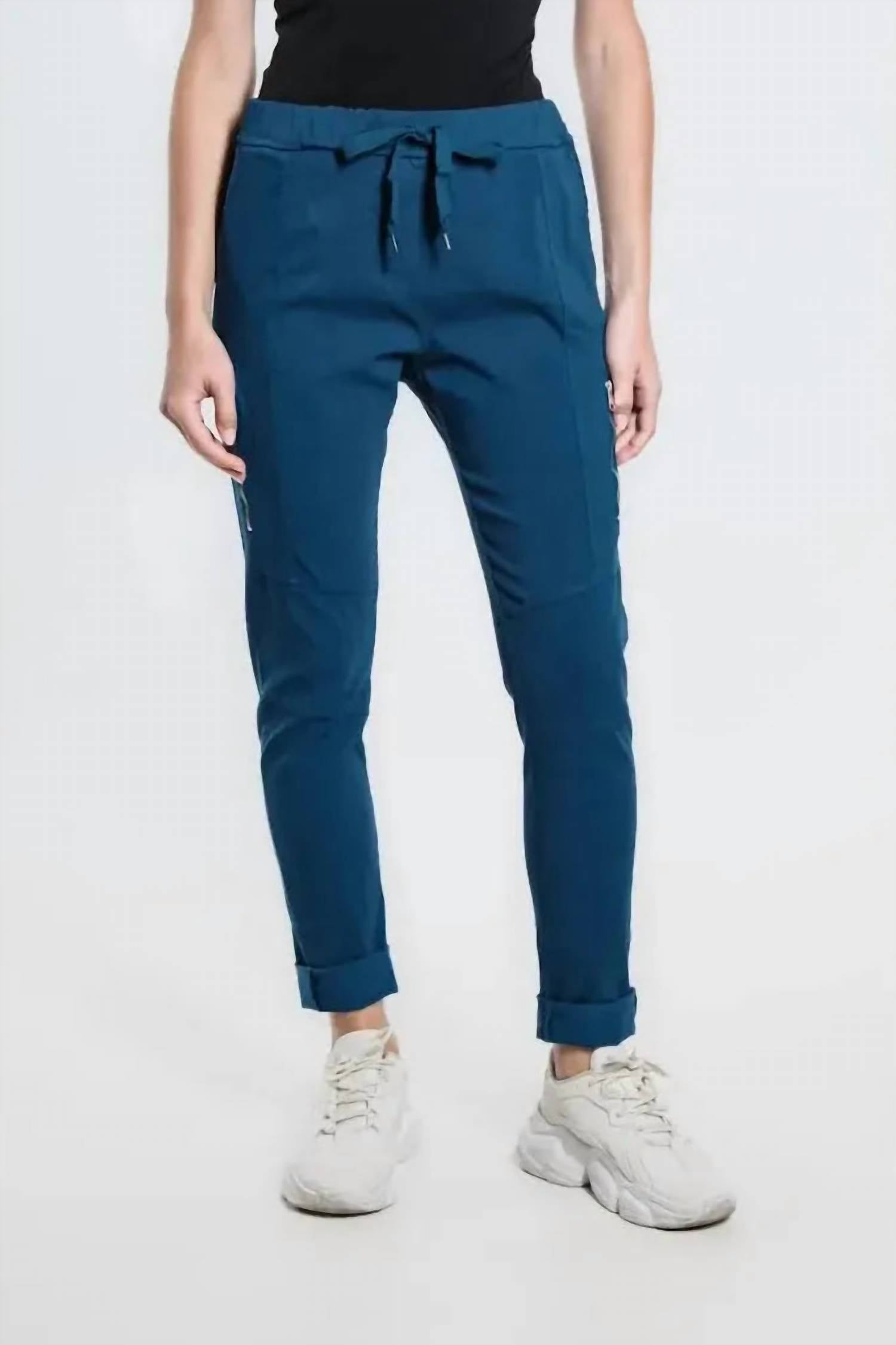 Tina Stephens Italy - Danica Tie Waist Cuff Hem Pants