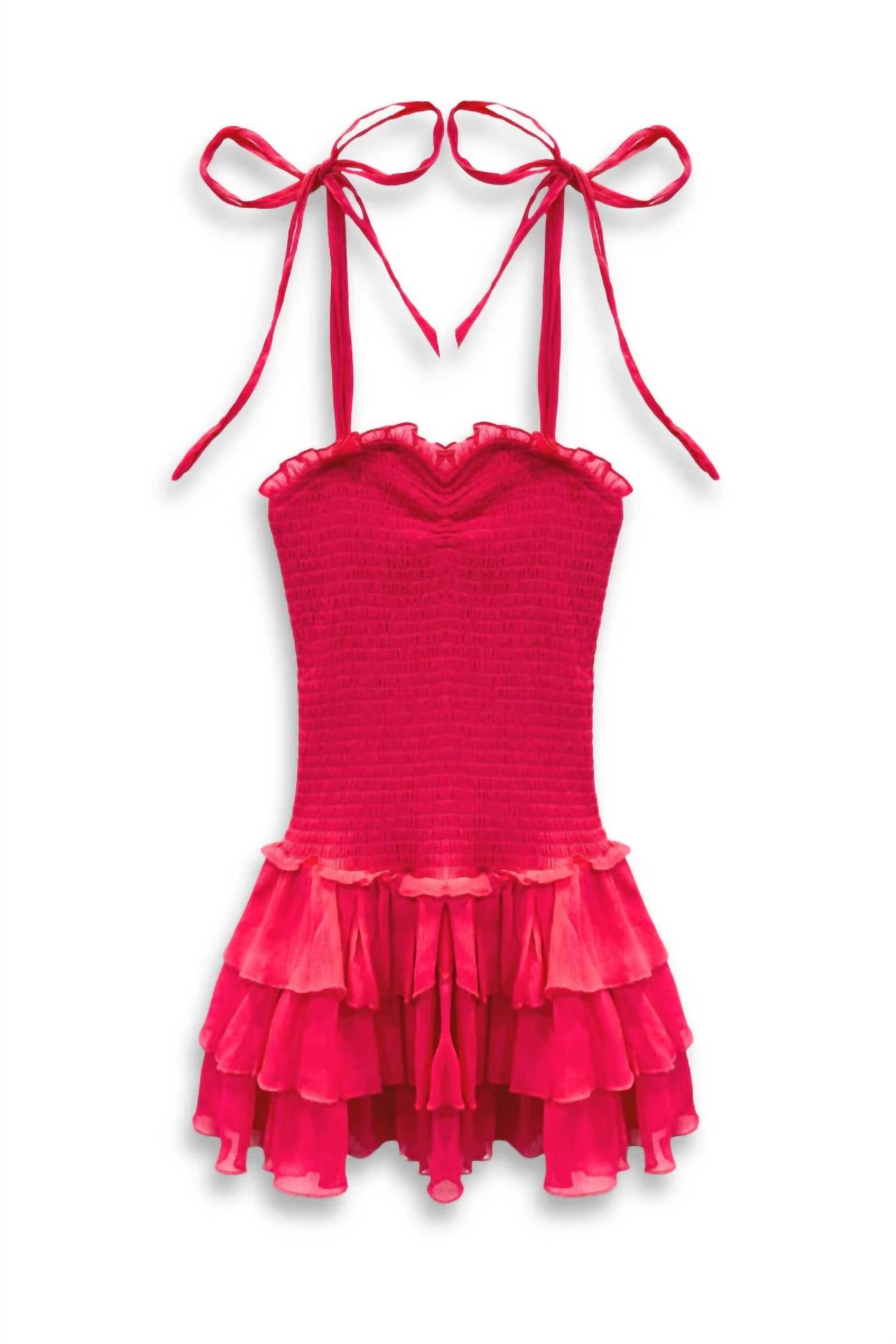 Katie J Nyc - Girl's Tween Meri Fancy Smocked Body Ruffle Dress