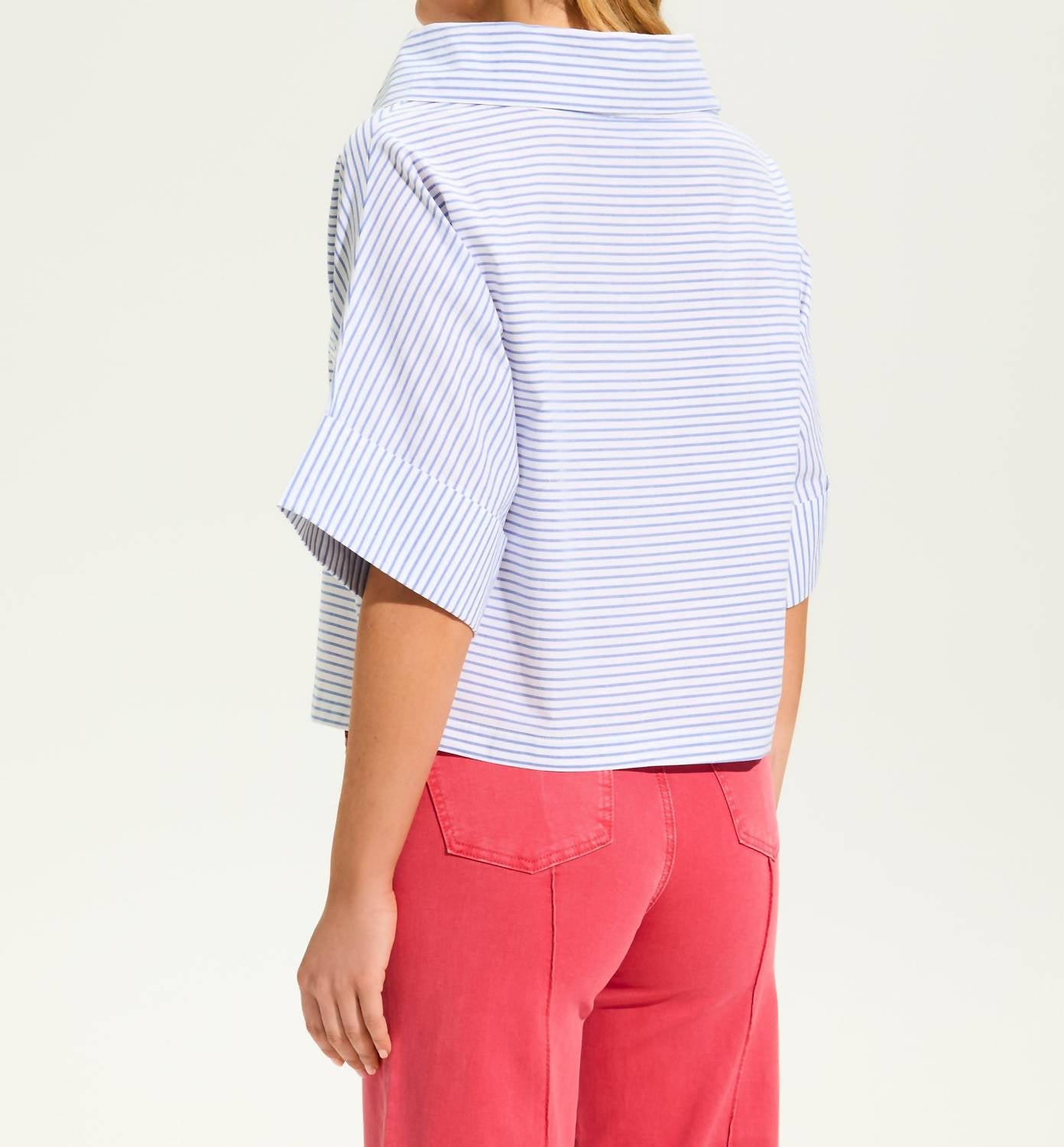 Fdj - Crossover Neck Popover Top