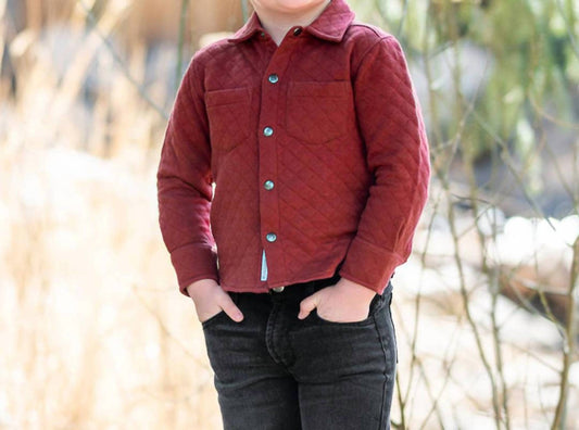 Rufflebutts - Boy's Quilted Knit Long Sleeve Button Down Shirt
