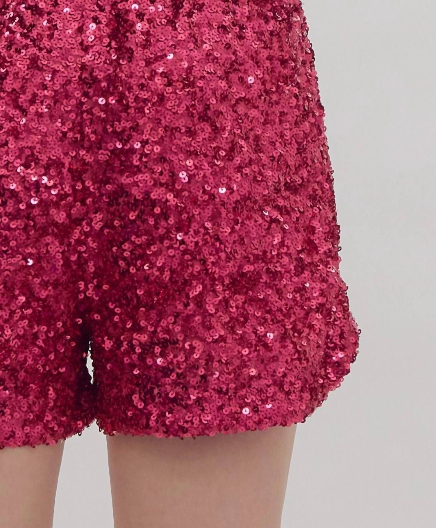 Entro - High Waisted Sequin Shorts