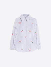 Vilagallo - Women's Floral Sequined Embellishment Shirt