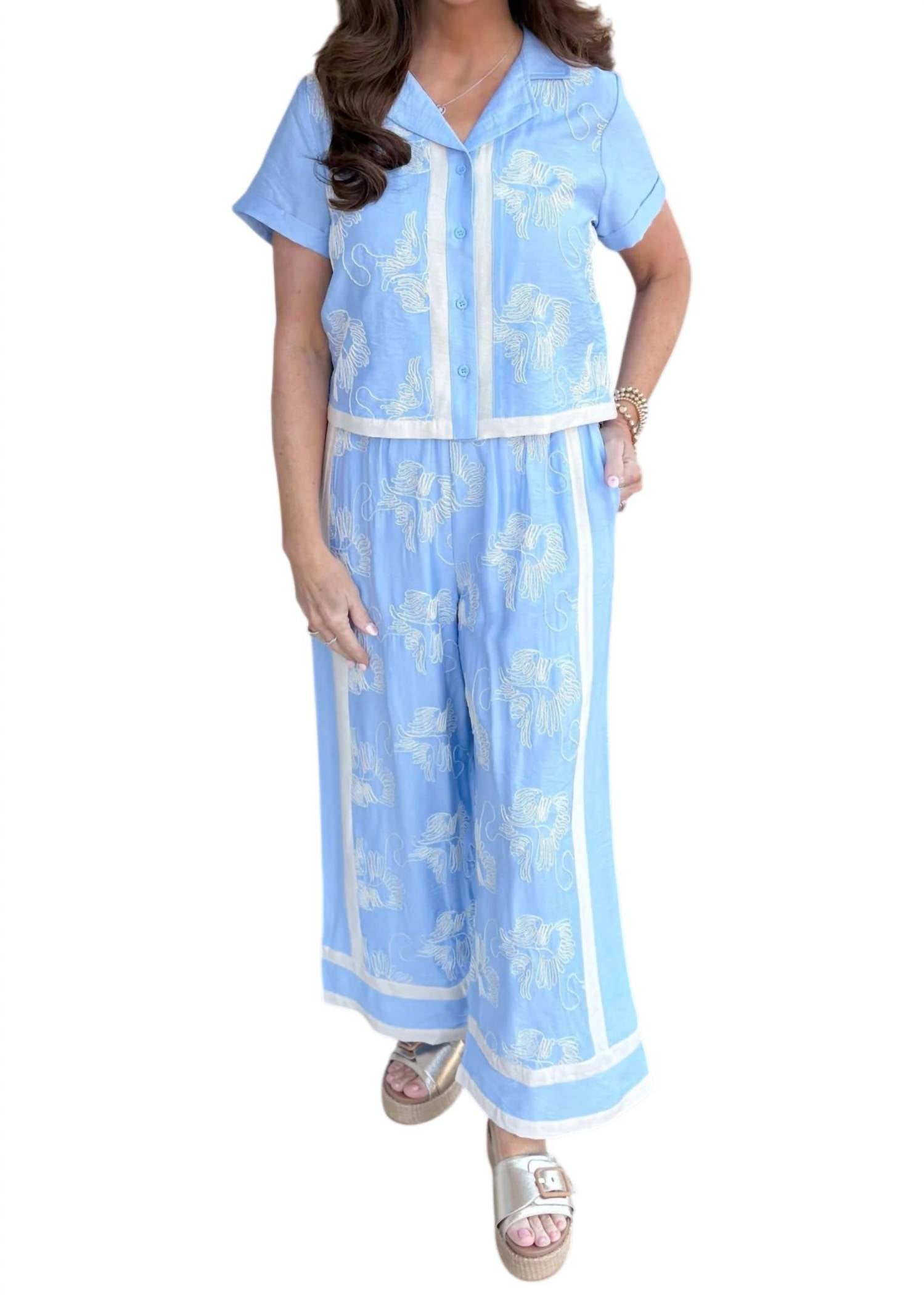 Jodifl - Embroidered Top And Pant Set
