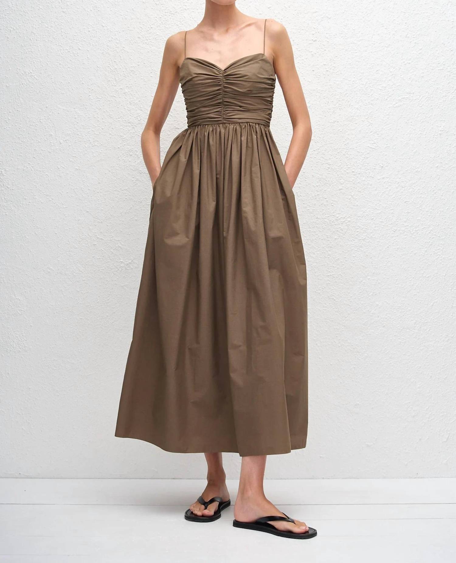 Matteau - Gathered Bodice Midi Dress