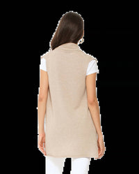 Monticelli Cashmere - Women's Pure Cashmere Sleeveless Long Open Front Cardigan