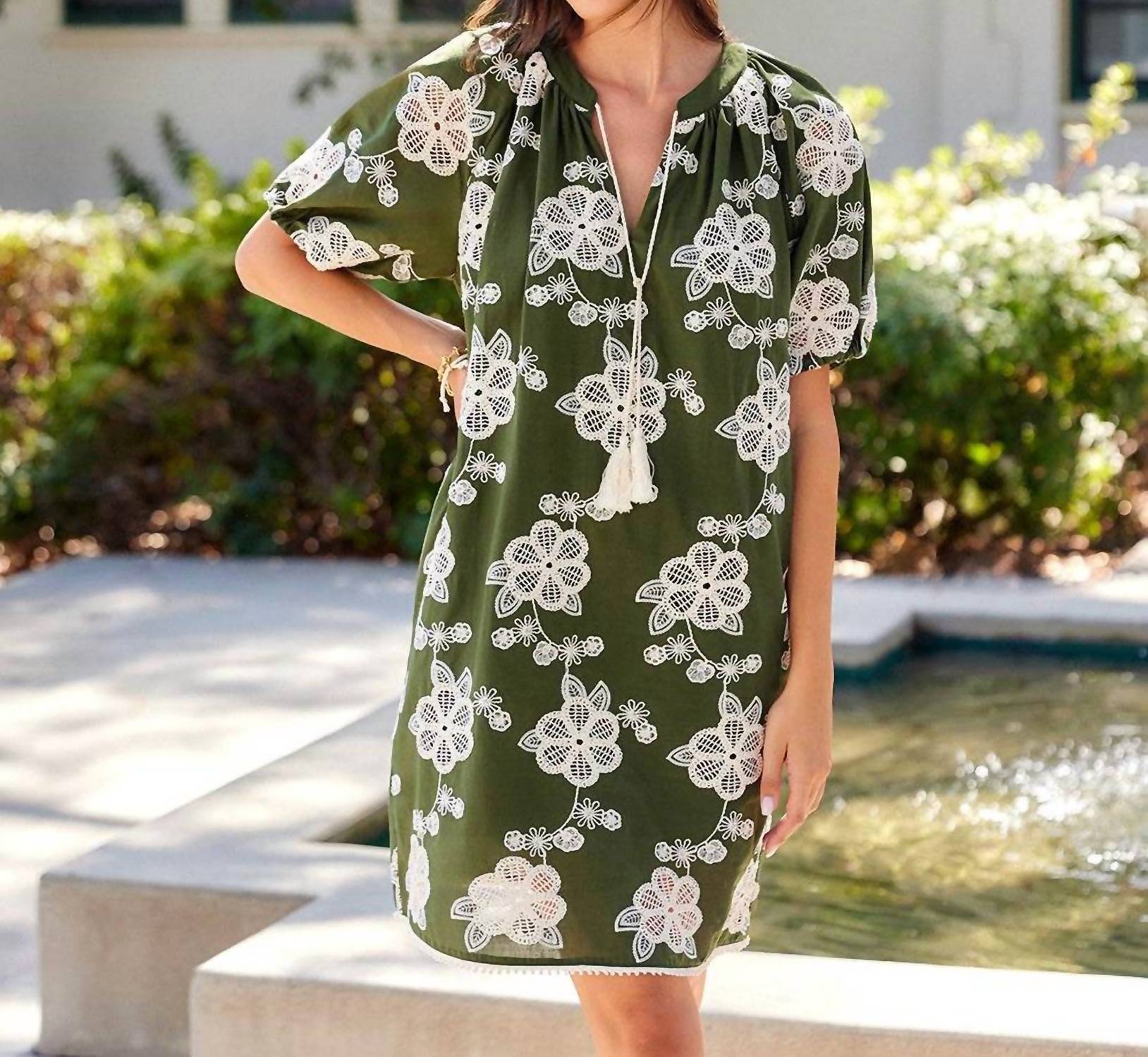 Karen Kane - Puff Sleeve Tassel Dress