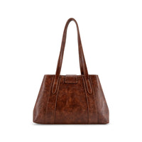 Like Dreams Women's Fiora Signature Lock Satchel in brown - women's bag - detail view