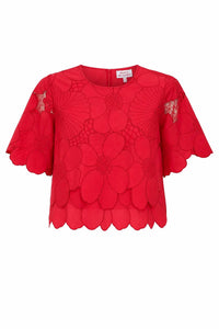 Never A Wallflower - Women's 1/2 Sleeve Crop Floral Top